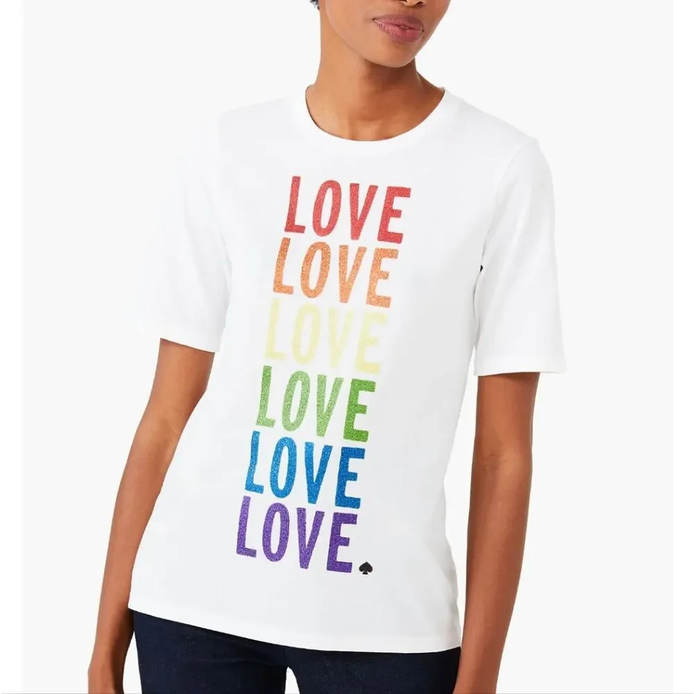Kate Spade -326 Rainbow Love Pride & Joy t-shirt XS